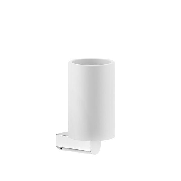 Gessi Rilievo, cup holder for wall mounting, cup white matt, cup fixed, 59507