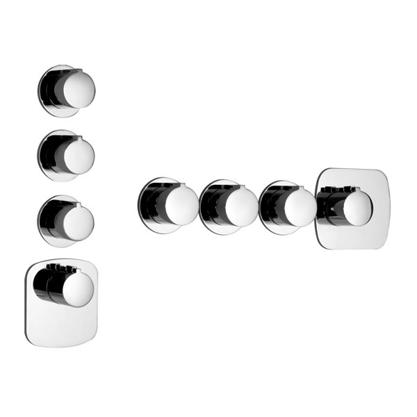 Gessi Anello, ready-mounted set with 3 separate ways, 43236