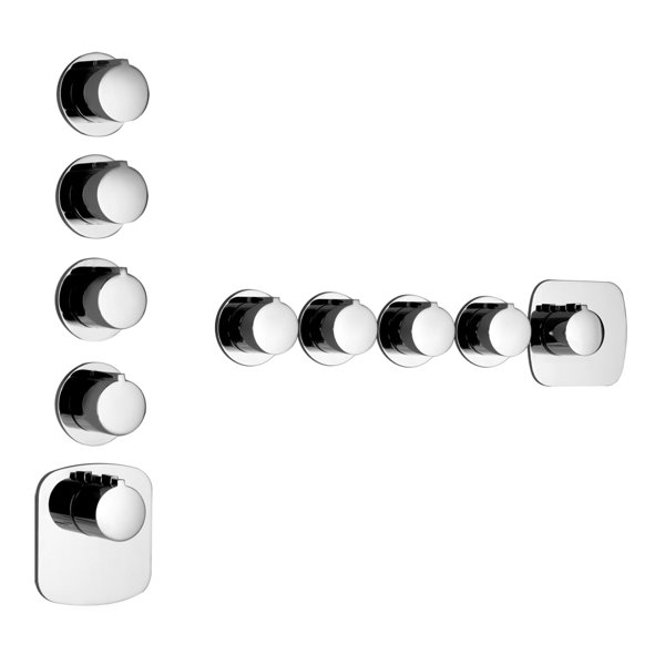 Gessi Anello, ready-mounted set with 4 separate ways, 43238