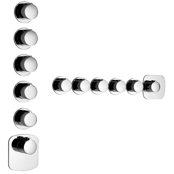 Gessi Anello, ready-mounted set with 5 separate ways, 43240