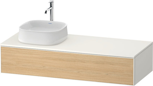 Duravit Zencha console washbasin base, 1300x550mm, 1 drawer, 1 cutout left, ZE4812L