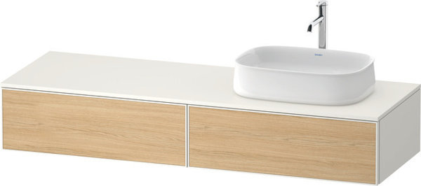 Duravit Zencha console washbasin base, 1600x550mm, 2 extensions, 1 cut-out right, ZE4814