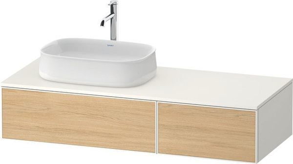 Duravit Zencha console washbasin base, 1300x550mm, 2 extensions, 1 cutout, ZE48160