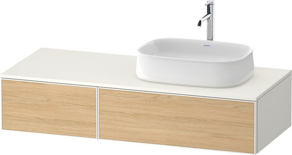 Duravit Zencha console washbasin base, 1300x550mm, 2 extensions, 1 cut-out right, ZE48170