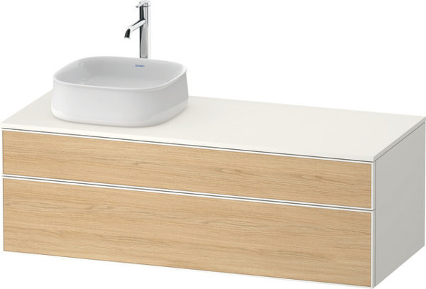 Duravit Zencha console washbasin base, 1300x550mm, 1 drawer, 1 drawer, cutout left, ZE4822L