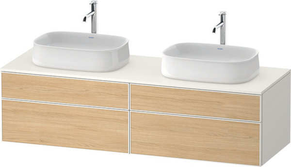 Duravit Zencha console washbasin base, 1600x550mm, 2 extensions, 2 drawers, 2 cutouts, ZE4825