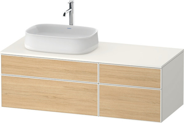 Duravit Zencha console washbasin base, 1300x550mm, 2 extensions, 2 drawers, 1 cutout left, ZE48260