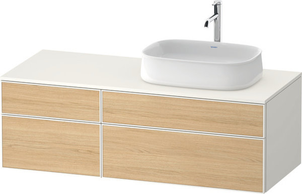 Duravit Zencha console washbasin base, 1300x550mm, 2 extensions, 2 drawers, 1 cutout right, ZE48270
