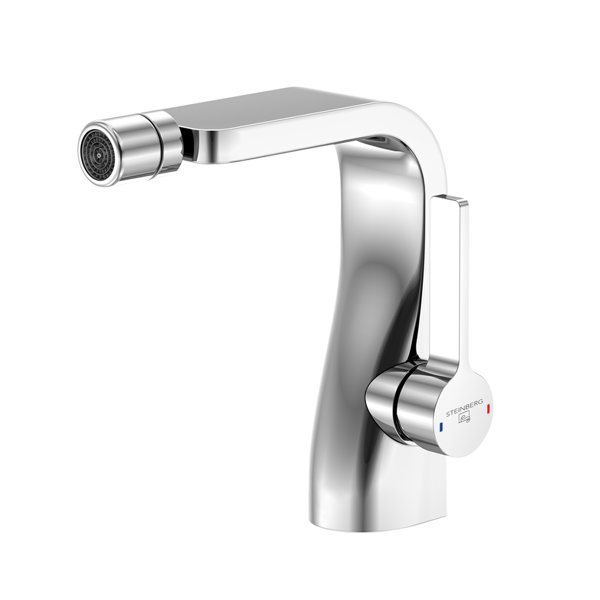 Steinberg 230 series bidet faucet, side operated, with drain set, projection 131mm, 2301300