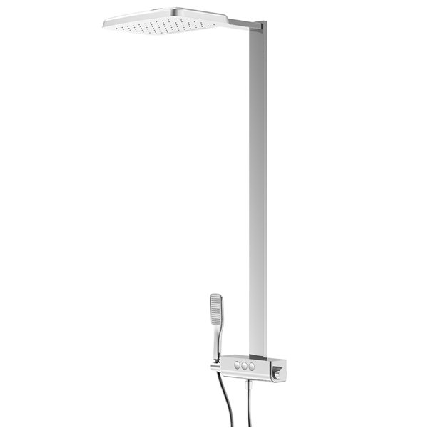 Steinberg series 390 shower system, thermostat, pushtronic, 3 consumers, 2-jet, Easy-Clean, 3902743