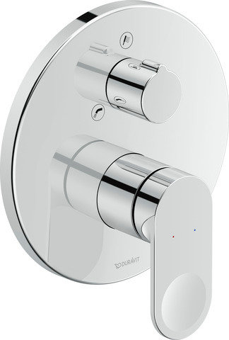 Duravit B.3 Single lever bath mixer B35210 flush-mounted with changeover valve and safety combination