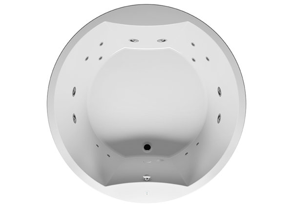 RIHO Colorado bathtub, round, with flow system, 2-seater, 180x53cm, 440 liters, white, B038009005