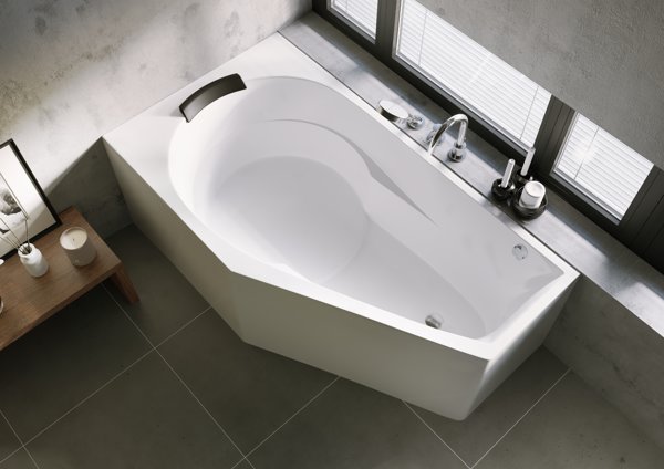 RIHO Yukon corner bathtub, PlugPlay variant, 1-seater, 160x90x62cm, 175 liters, white, B00