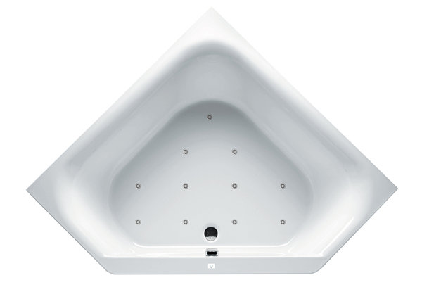 RIHO Austin corner bathtub, with air system, 2-seater, 145x145x48cm, 270 liters, white, B0050