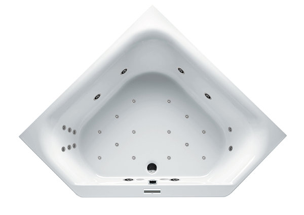 RIHO Austin corner bathtub, with Joy system, 2-seater, 145x145x48cm, 270 liters, white, B0050