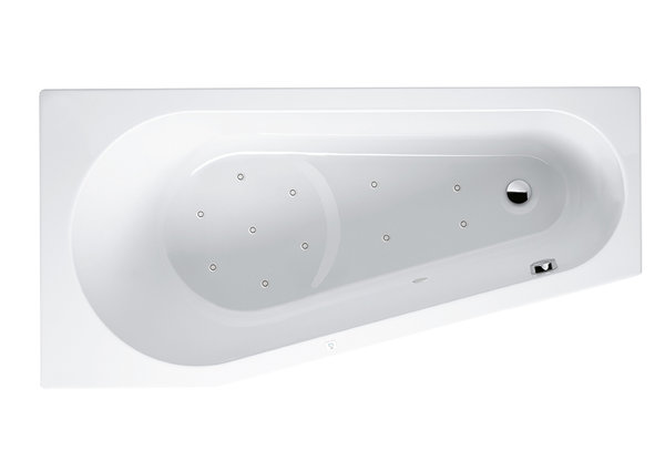 RIHO Delta corner bath, with air system, version right, 1-seater, white, B06