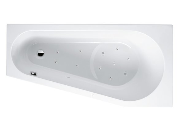 RIHO Delta corner bath, with air system, version left, 1-seater, white, B06