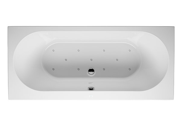 RIHO Carolina rectangular bathtub, with air system, version right, 1-seater, white, B05