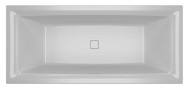 RIHO Still Square rectangular bathtub, with Riho case, built-in, with drain/overflow set, 2-seater, ...