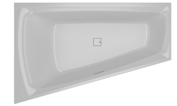 RIHO Still Smart corner bathtub, with Riho case, PlugPlay variant, 170x110x62cm, with drain/overflow set, 240 liters, 2-seater, white, B10