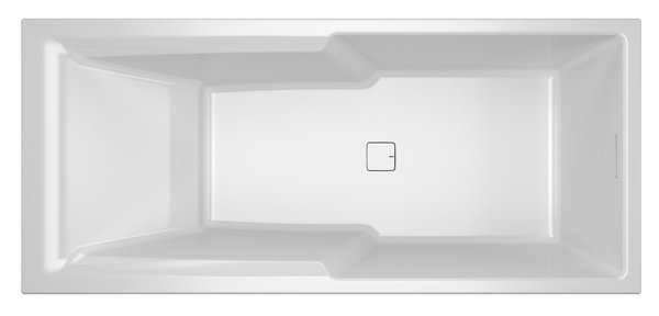 RIHO Still Shower rectangular bathtub, built-in, with drain/overflow set, 2-seater, white, B10300