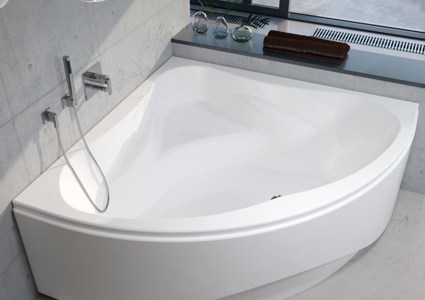 RIHO Neo corner bath, built-in, 2-seater, white, B07