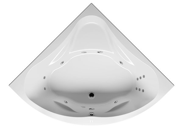 RIHO Neo corner bath, version left, with flow system, built-in, 2-seater, white, B07