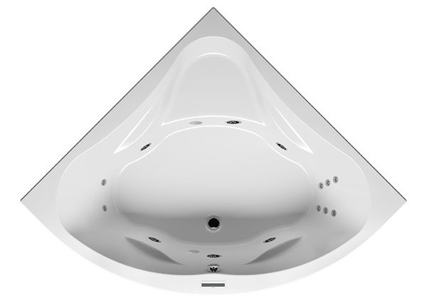 RIHO Neo corner bath, version left, with Joy system, built-in, 2-seater, white, B07