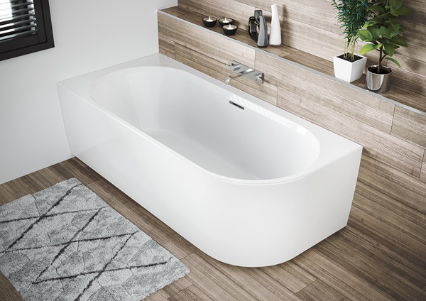 RIHO Desire Corner corner bath, version right, white, 184x84x60cm, 230 liters, B087