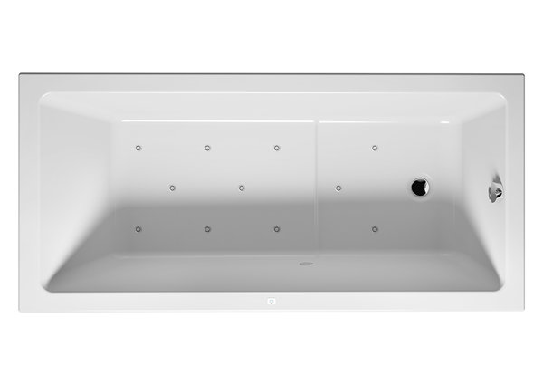 RIHO Lusso Plus rectangular bathtub, with air system, 170x80x48cm, 215 liters, built-in, 1-seater, w...