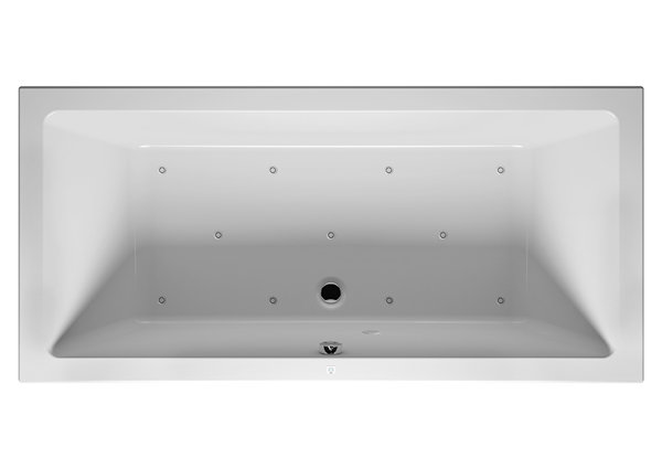 RIHO Lusso rectangular bathtub, version right, with air system, built-in, 2-seater, white, B0