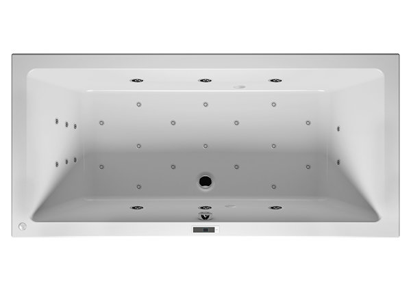 RIHO Lusso rectangular bathtub, version right, with Bliss system, built-in, 2-seater, white, B0