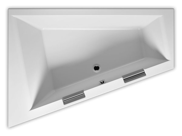 RIHO Doppio bathtub, asymmetrical, built-in, 2-seater, 180x130x52cm, 315 liters, white, B03