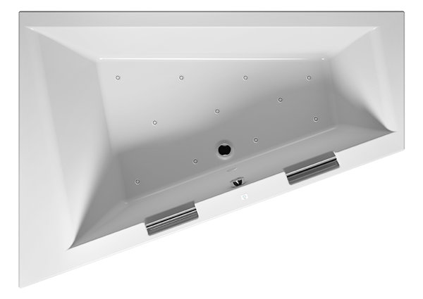 RIHO Doppio bathtub, asymmetrical, with air system, 2-seater, 180x130x48cm, 315 liters, white, B03