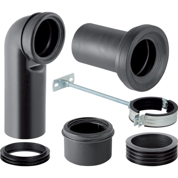 Geberit Monolith connection set for pedestal toilet, black