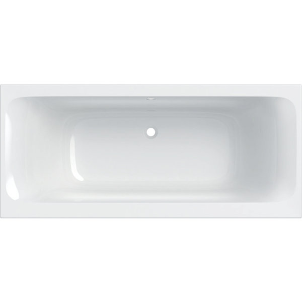 Geberit rectangular bathtub Tawa, 180 x 80 cm, narrow rim, Duo, white/glossy