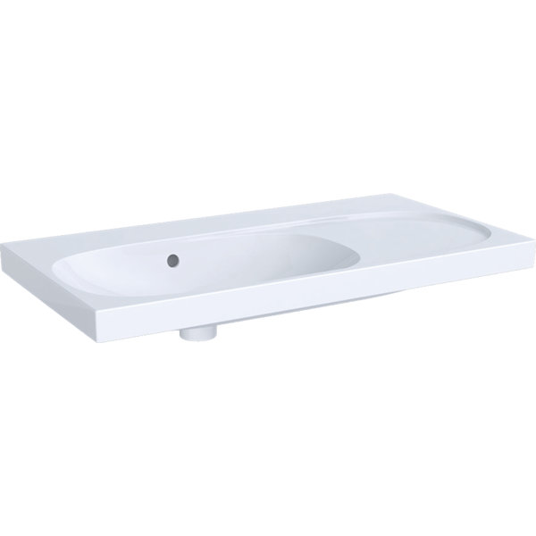 Geberit Acanto wash basin 500626, shelf right, without tap hole, with overflow, 900x480mm