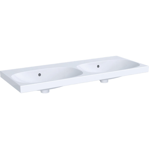 Geberit Acanto double wash basin 500628, without tap holes, with overflow, 1200x480mm