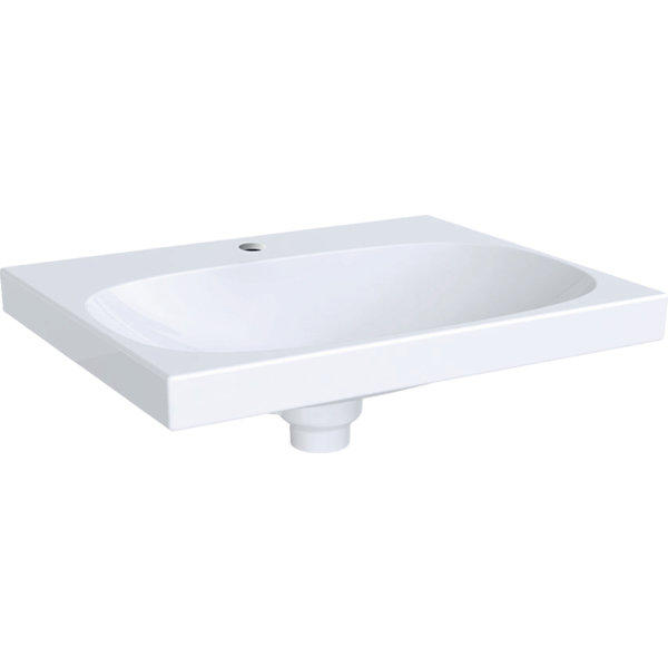 Geberit Acanto wash basin 500629, with tap hole, with invisible overflow, 600x480mm