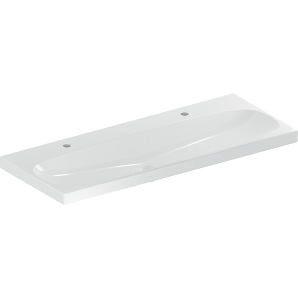 Geberit Acanto washbasin 501.880, 2 tap holes, without overflow, 1200x480 mm