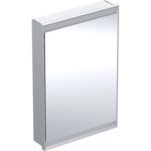 Geberit ONE mirror cabinet with ComfortLight, 1 door, concealed mounting, anodized aluminum, 60x90cm...