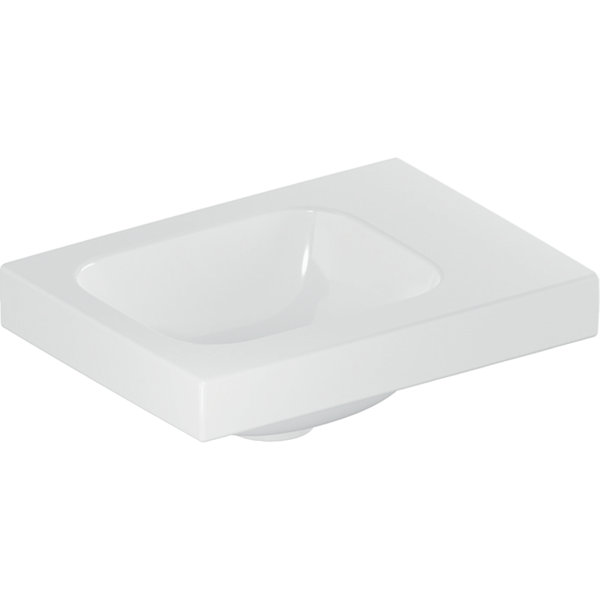 Geberit iCon Light hand-rinse basin, 38 cm x 28 cm, without tap hole, without overflow, shelf space ...