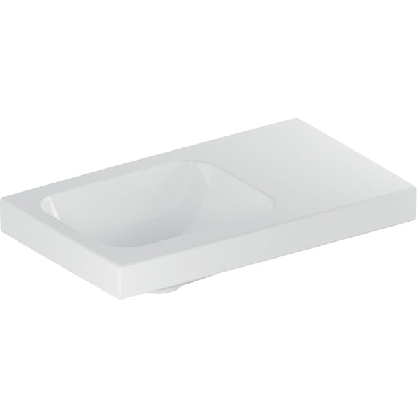 Geberit iCon Light hand-rinse basin, 53 cm x 31 cm, without tap hole, without overflow, shelf space ...