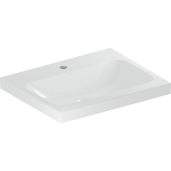 Geberit iCon Light washbasin, 60 cm x 48 cm, with tap hole, without overflow,501834