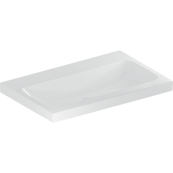 Geberit iCon Light washbasin, 75 cm x 48 cm, without tap hole, without overflow,501835