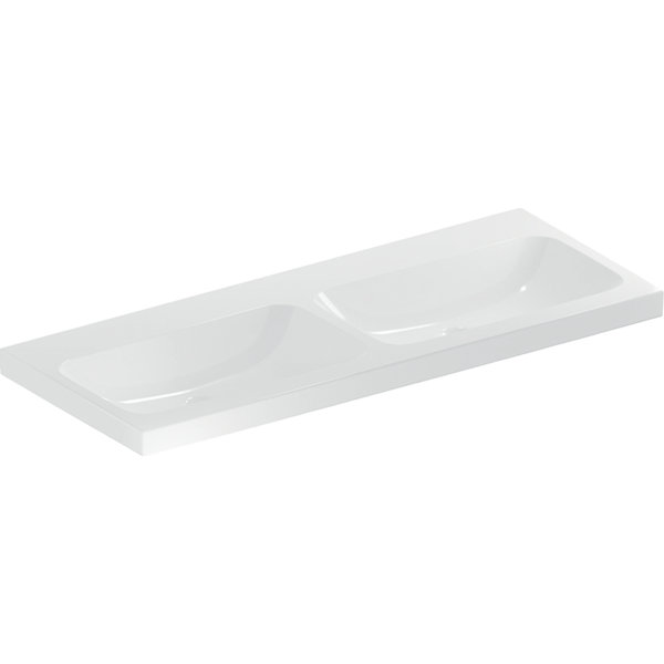 Geberit iCon Light double washbasin, 120 cm x 48 cm, without tap hole, without overflow,501838