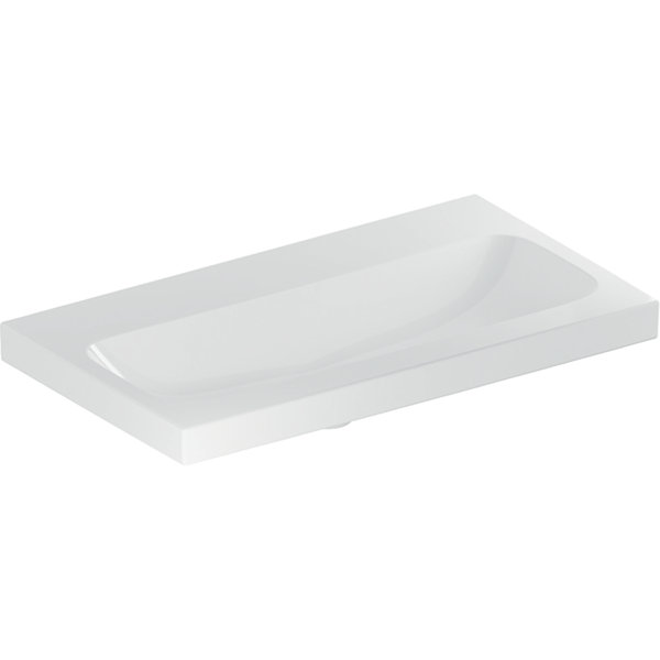 Geberit iCon Light washbasin with shortened projection, 75 cm x 42 cm, without tap hole, without ove...