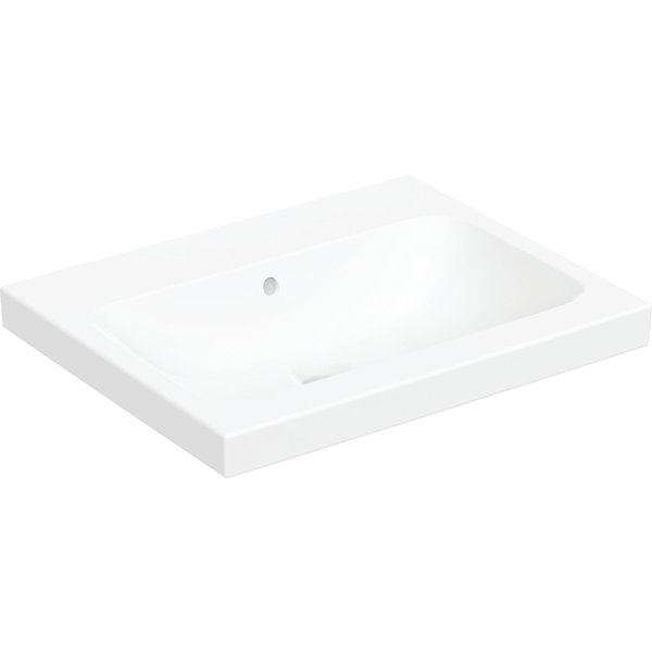 Geberit iCon Light countertop washbasin, 60 cm x 48 cm, without tap hole, with overflow,501847