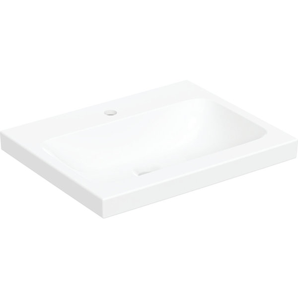 Geberit iCon Light countertop washbasin, 60 cm x 48 cm, with tap hole, without overflow,501847