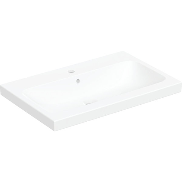 Geberit iCon Light countertop washbasin, 75 cm x 48 cm, with tap hole, with overflow,501848